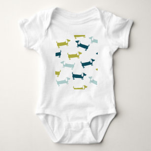 Lovely dachshunds in great colors baby bodysuit