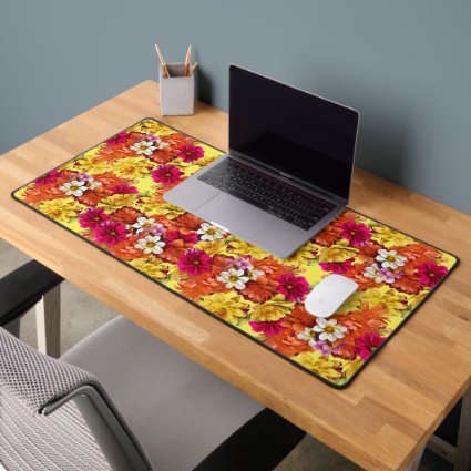 Lovely Dahlia Flower Pattern Desk Mat