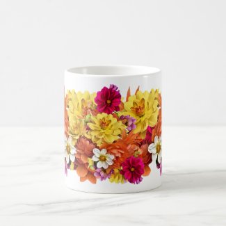 Lovely Dahlia Flower Pattern Floral Mug