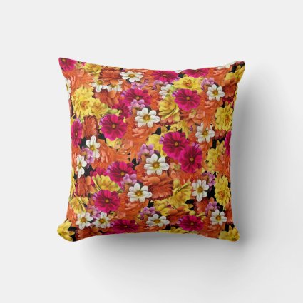 Lovely Dahlia Flower Pattern Floral Throw Pillow