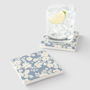 Lovely Daisies Pattern Custom Background Colors Stone Coaster