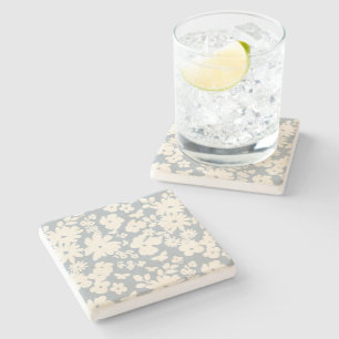 Lovely Daisies Pattern Custom Background Colors Stone Coaster