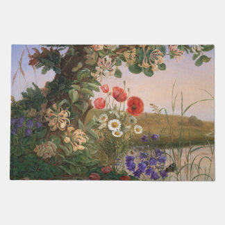 Lovely Daisy Flowers Vintage Art, Cottage Doormat
