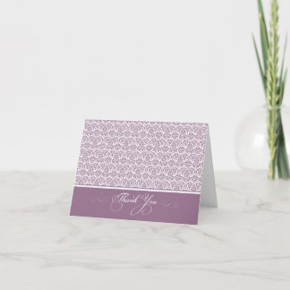 Lovely Damask Photo Thank You Card (lilac/white)