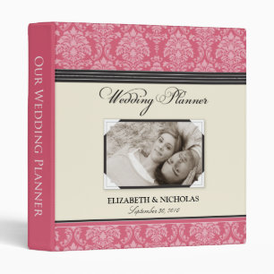 Lovely Damask Wedding Planner Binder (rose)