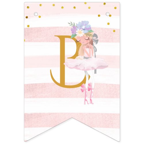 Lovely Dancing Ballerinas Baby Shower  Bunting Flags