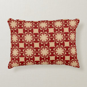 Lovely Dark Red and Beige Pattern Accent Pillow