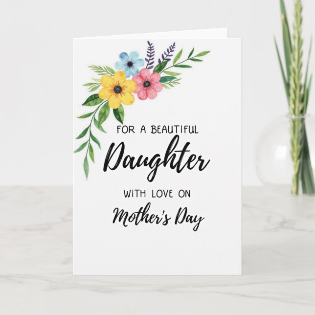 Lovely Daughter Mothers Day Blooms Card (Front)
