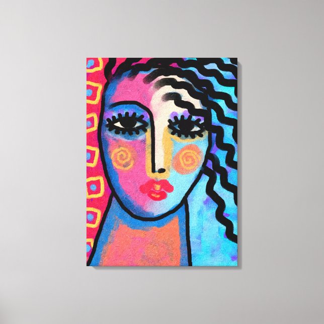 Lovely Day Abstract Digital Painting of a Woman Canvas Print (Front)