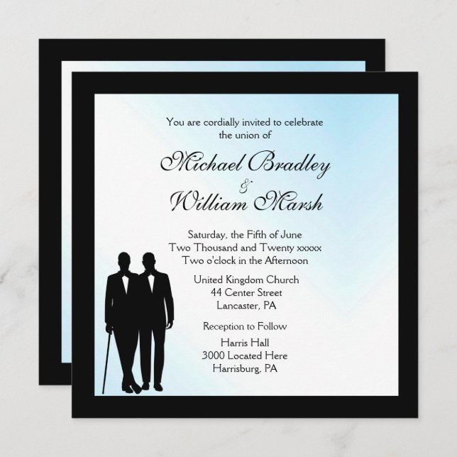Lovely Day Gay Wedding Invitation (Front/Back)