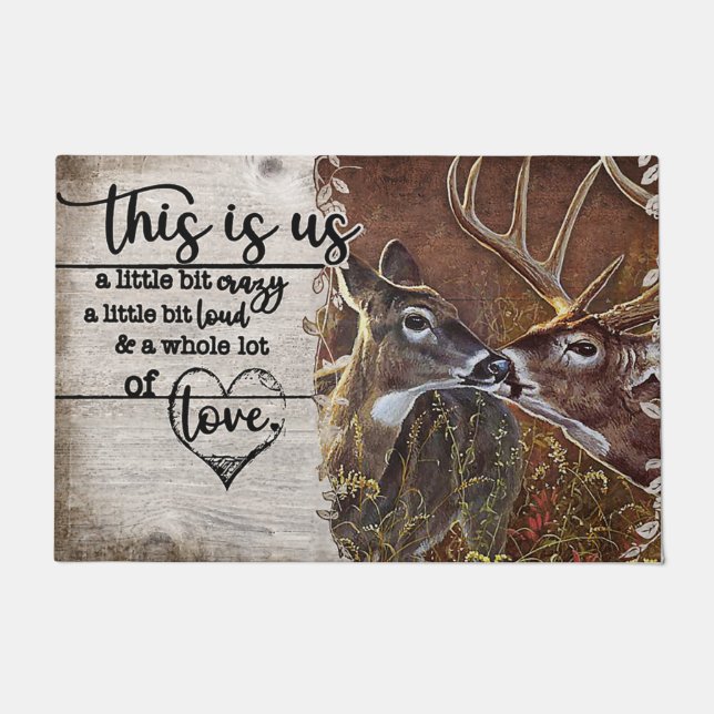 Lovely Deer Doormat, Animal Welcome Mats (Front)