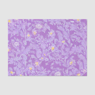 Lovely Delicate Purple & Yellow Flowers Tissue Paper