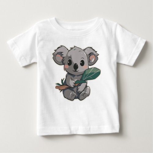 Lovely design featuring cute koala holding a leaf baby T_Shirt