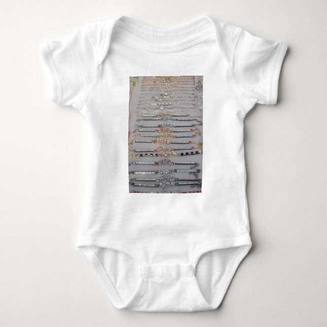 Lovely Diamind Jewelry heart design art collection Baby Bodysuit (Front)