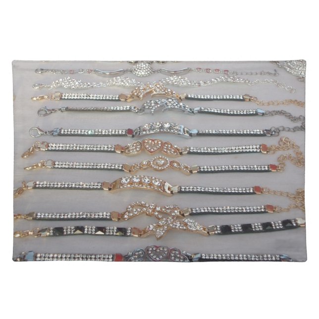 Lovely Diamind Jewelry heart design art collection Cloth Placemat (Front)
