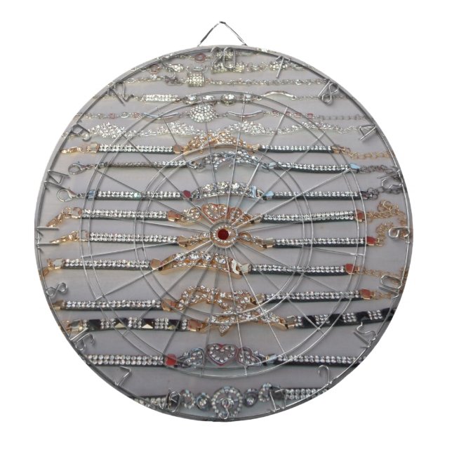 Lovely Diamind Jewelry heart design art collection Dartboard With Darts (Front)