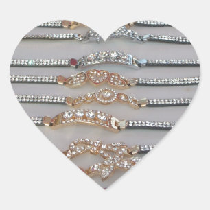Lovely Diamind Jewelry heart design art collection Sticker