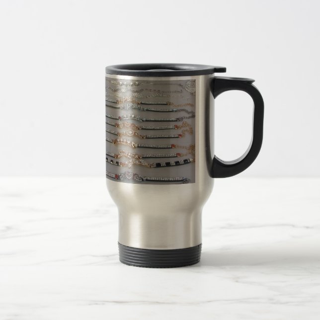 Lovely Diamind Jewelry heart design art collection Travel Mug (Right)