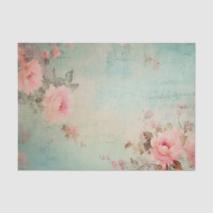 Lovely Distressed Shabby Chic Roses in Corners of Tissue Paper