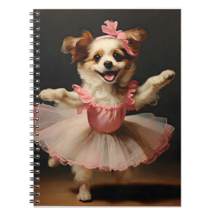 Lovely Dog Ballerina Dancing Vintage Notebook