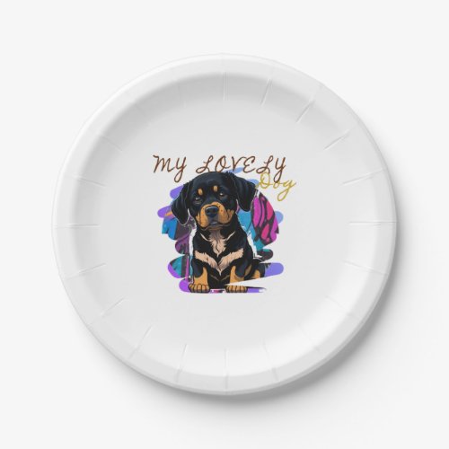 lovely dog  paper plates