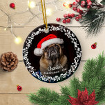 Lovely Dog Puppy Pet First Christmas Photo Ceramic Ornament<br><div class="desc">Lovely Dog Puppy Pet First Christmas Photo Ceramic Ornament</div>