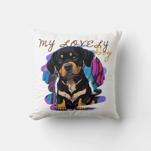 lovely dog  throw pillow