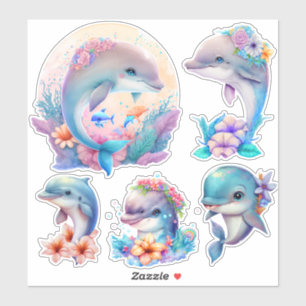 Lovely Dolphin Illustrations Sticker