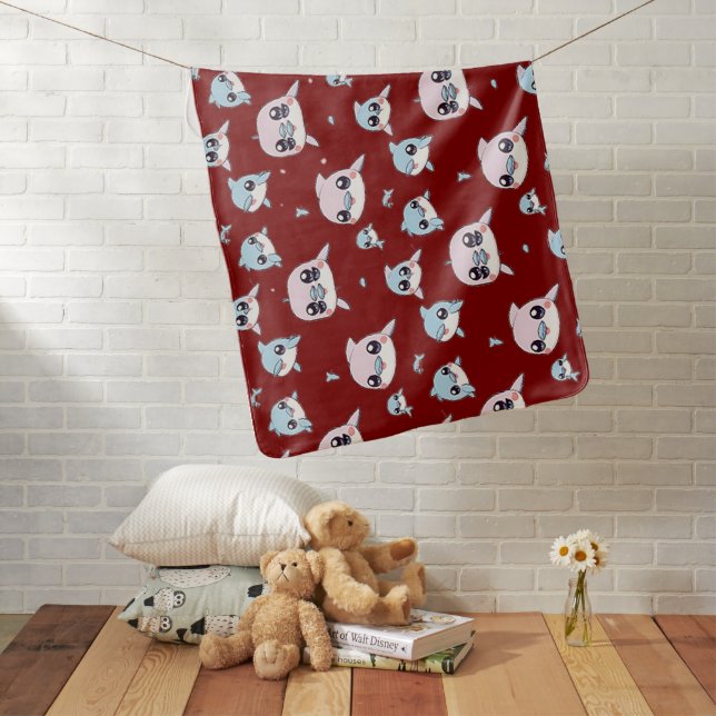 Lovely dolphins - Modern digital pattern design 1 Baby Blanket (In Situ)
