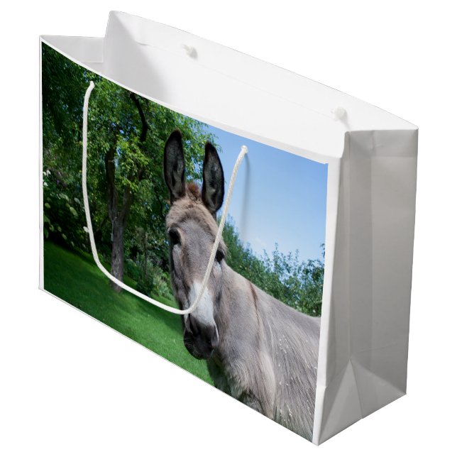 Lovely Donkey Portrait Large Gift Bag (Front Angled)