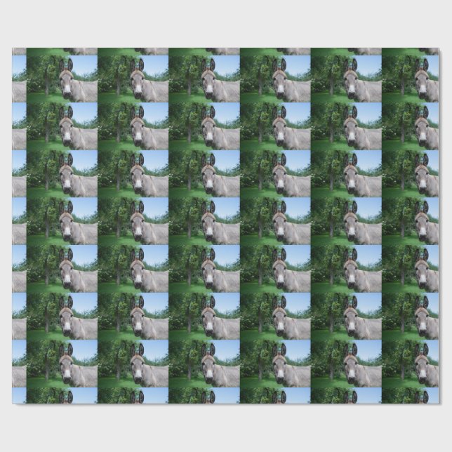 Lovely Donkey Portrait Wrapping Paper (Flat)