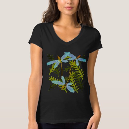 Lovely Dragonflies Abstract Art to Wear T_Shirt