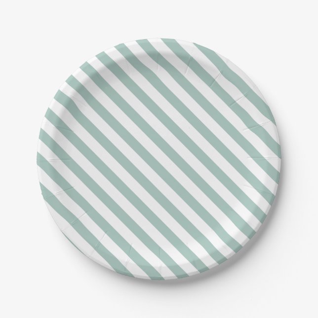 Lovely dusty blue pastel Birthday party modern Paper Plates (Front)