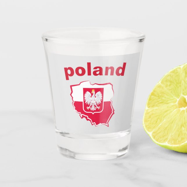 Lovely eagle poland shot glass (Front)