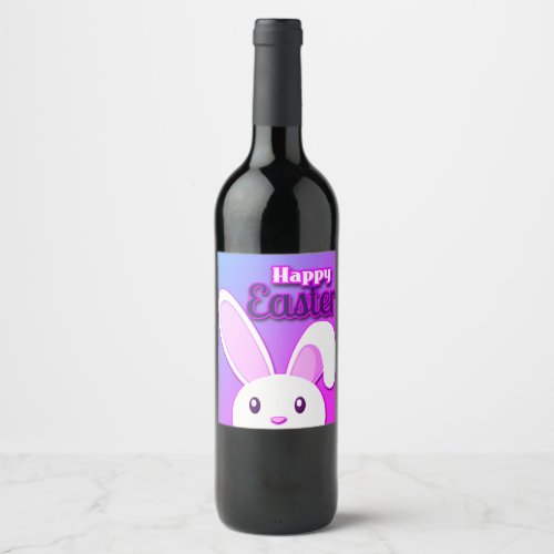 Lovely Easter Bunny 2 Wine Label