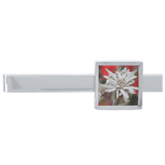 Lovely Edelweiss Leontopodium nivale Silver Finish Tie Bar