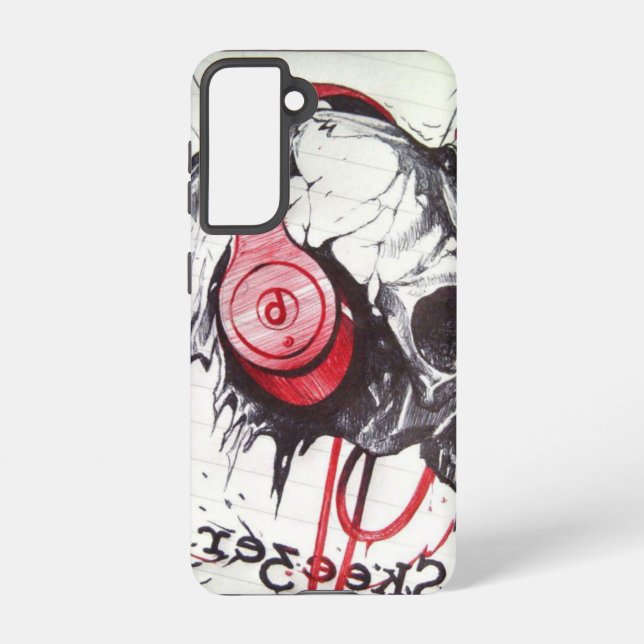 Lovely Edgy Skull Have a Nice Day & a Better Night Samsung Galaxy Case (Back)