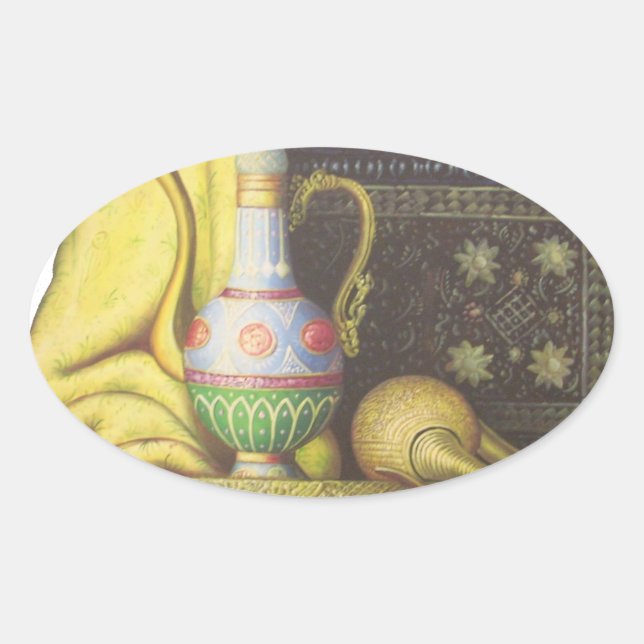 Lovely Egyptian Artifacts: Secrets of the Pharaohs Oval Sticker (Front)