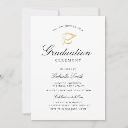 lovely elegant graduation ceremony invitation | Zazzle