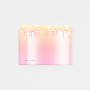 Lovely Elegant Ombre Glitter Drips Post-it Notes