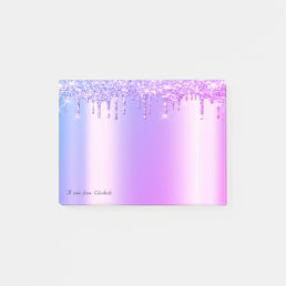 Lovely Elegant Violet Glitter Drips Post-it Notes