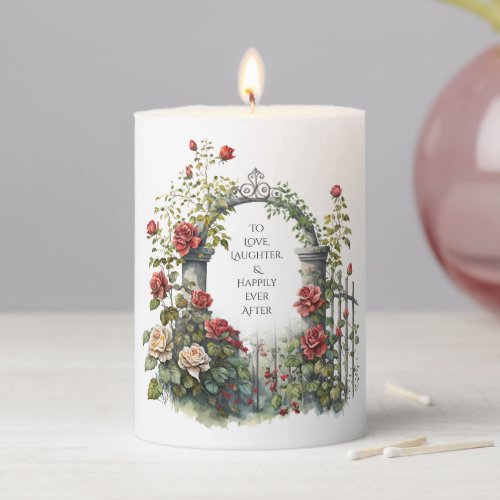 Lovely English Roses Secret Gardens Pillar Candle