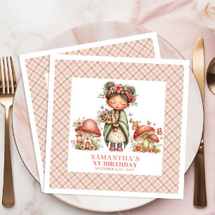 Lovely Fairy Pink Blush Floral Birthday Celebratio Paper Dinner Napkins