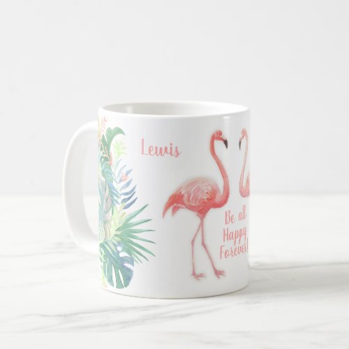 Lovely Fairy Tale For Two Flamingo Tropical Flower Coffee Mug