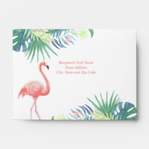 Lovely Fairy Tale For Two Flamingo Tropical Flower Envelope