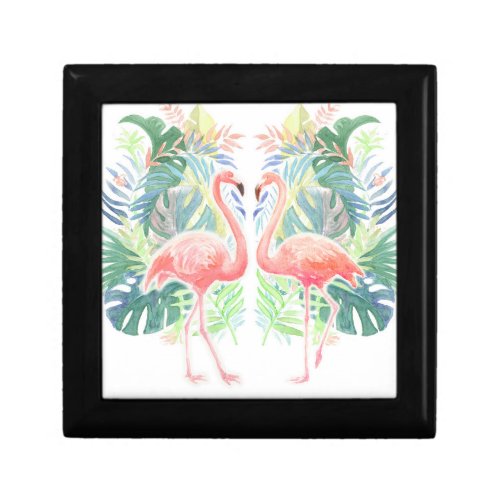 Lovely Fairy Tale For Two Flamingo Tropical Flower Gift Box