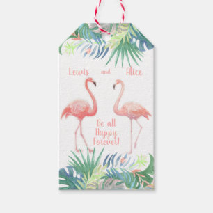 Lovely Fairy Tale For Two Flamingo - Watercolor Gift Tags