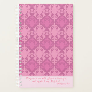 Lovely Faith Rejoice in the Lord Damask Planner