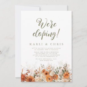 Lovely Fall Terra Cotta Floral Elopement Reception Invitation