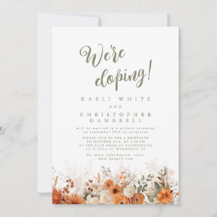Lovely Fall Terra Cotta Spray Elopement Reception Invitation